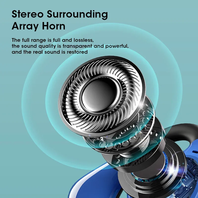 TWS 이어버드 무선 헤드폰, OWS 공기 전도 이어폰, 스포츠 하이파이 스테레오 러닝, 야외 블루투스 헤드셋, 이어 후크