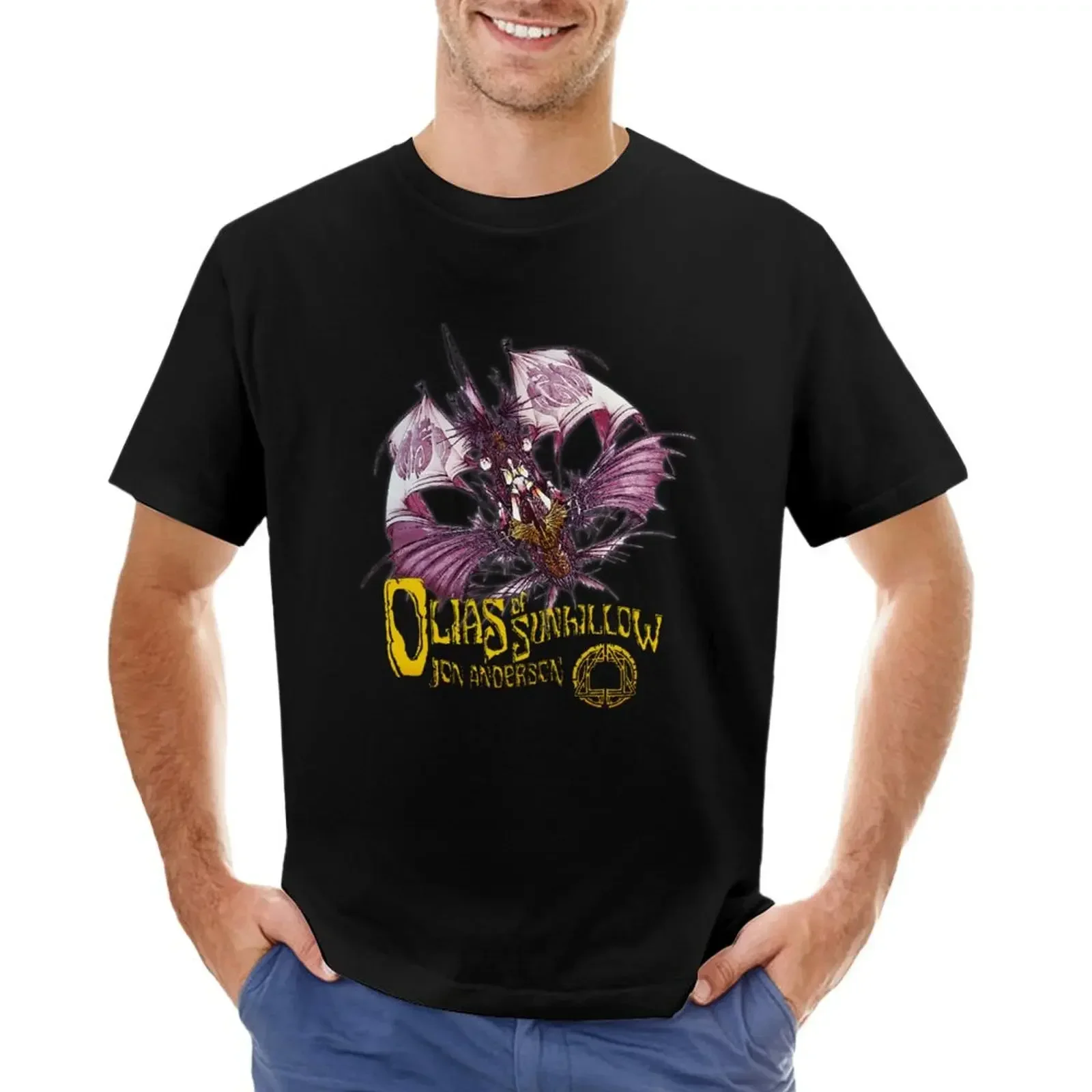 Camiseta de Jon Anderson Olias para hombre, camisetas de pesas pesadas, ropa vintage, camisetas de algodón