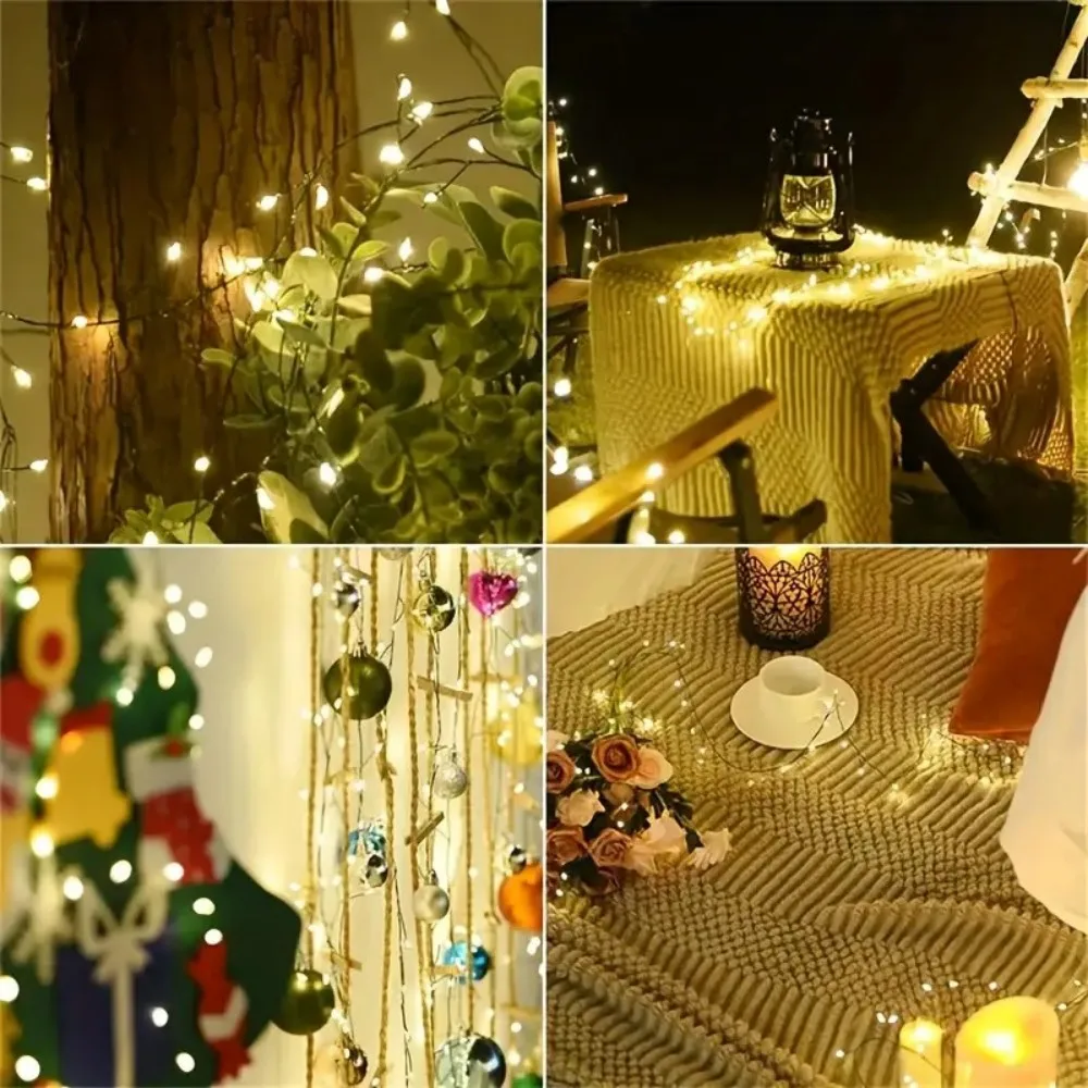 USB Dark Green LED Firecracker Light with 8 Flashing Modes for Decorating Christmas Trees, Ceilings, Bedrooms, windows