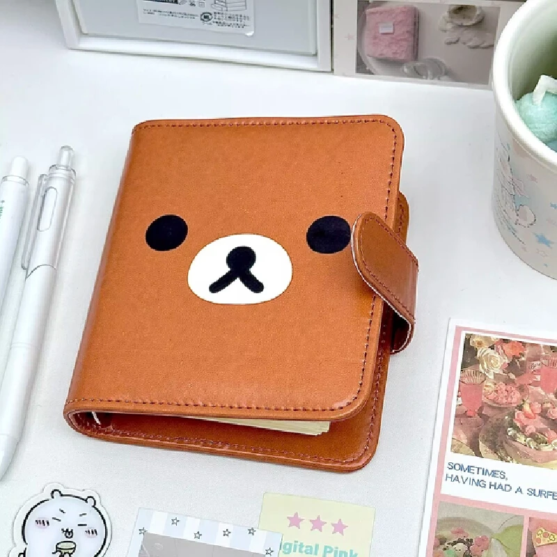 

Rilakkuma Cute Cartoon Anime Periphery Leather Loose Leaf Notebook High Appearance Portable Student Learning Notebook Gift