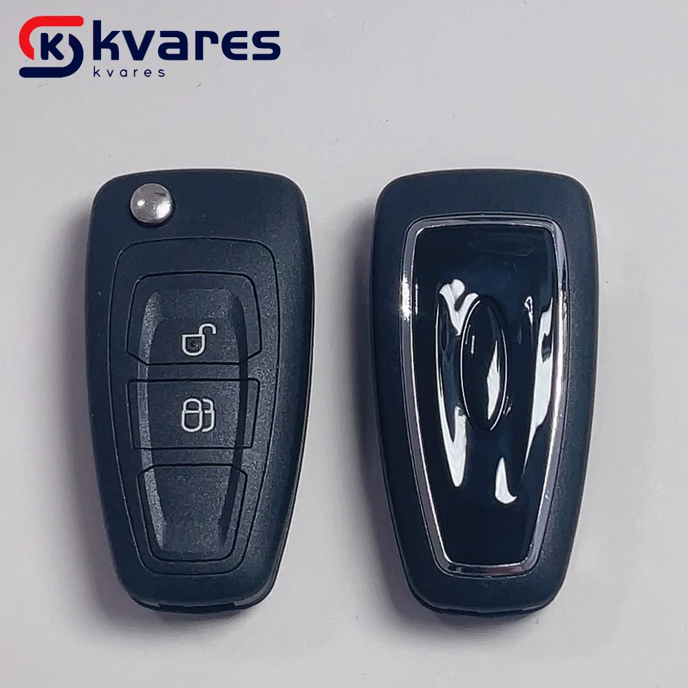 KVARES 2 Button 434MHz FSK 5WK50166/5WK50165 AB39-15K601-DA 4D63+ Chip Flip Car Key For Ford Ranger/Focus/Mondeo 2011-2015