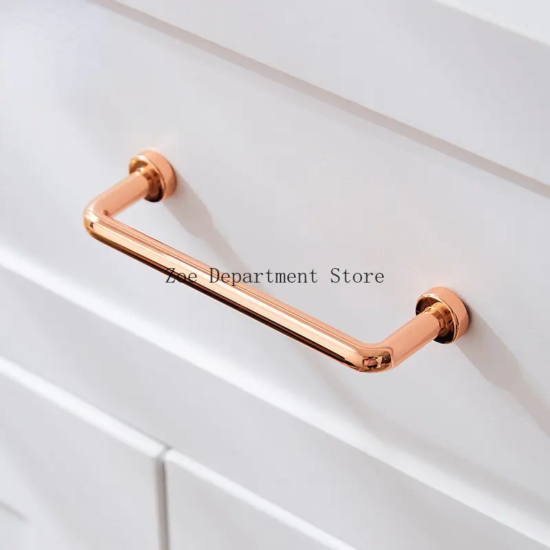 Modern Bright Rose Gold Handle for Cabinet and Drawer Nordic Furniture Pulls Handles Hardware Light Luxury Cupboard Door Knobs