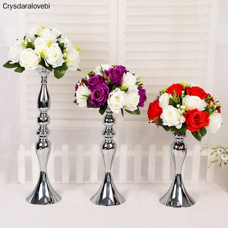 

3 Colors Metal Candle Holders 50cm/20" Flower Vase Rack Candle Stick Wedding Table Centerpiece Event Road Lead Candle Stands