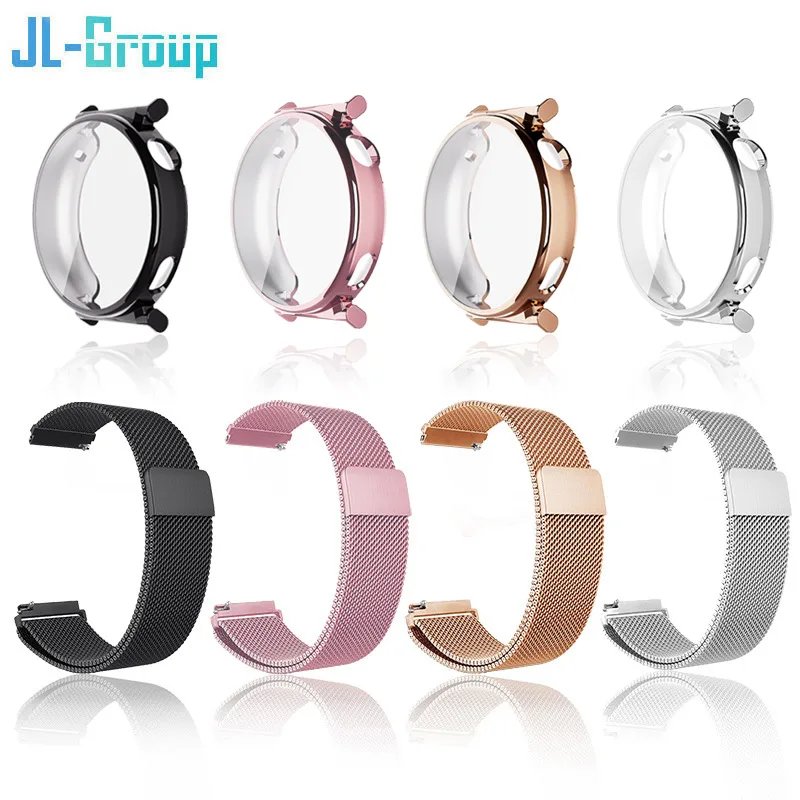 Metal Strap For Huawei Watch GT 5 41mm/46mm Band With Case Screen Protector Magnetie Loop Huawei Watchbands Bracelet Accessories