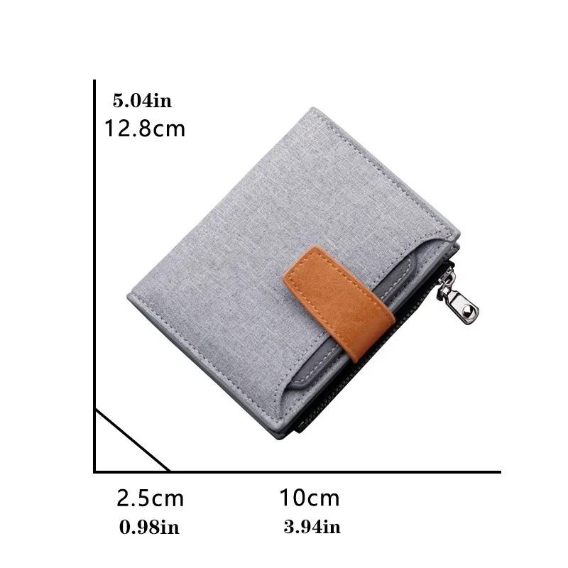 2022 New Canvas Purse Men\'s Buckle ID Card Bag Large Capacity Multi Card Slot Driver\'s License Wallet Zipper Zero Wallet Trend