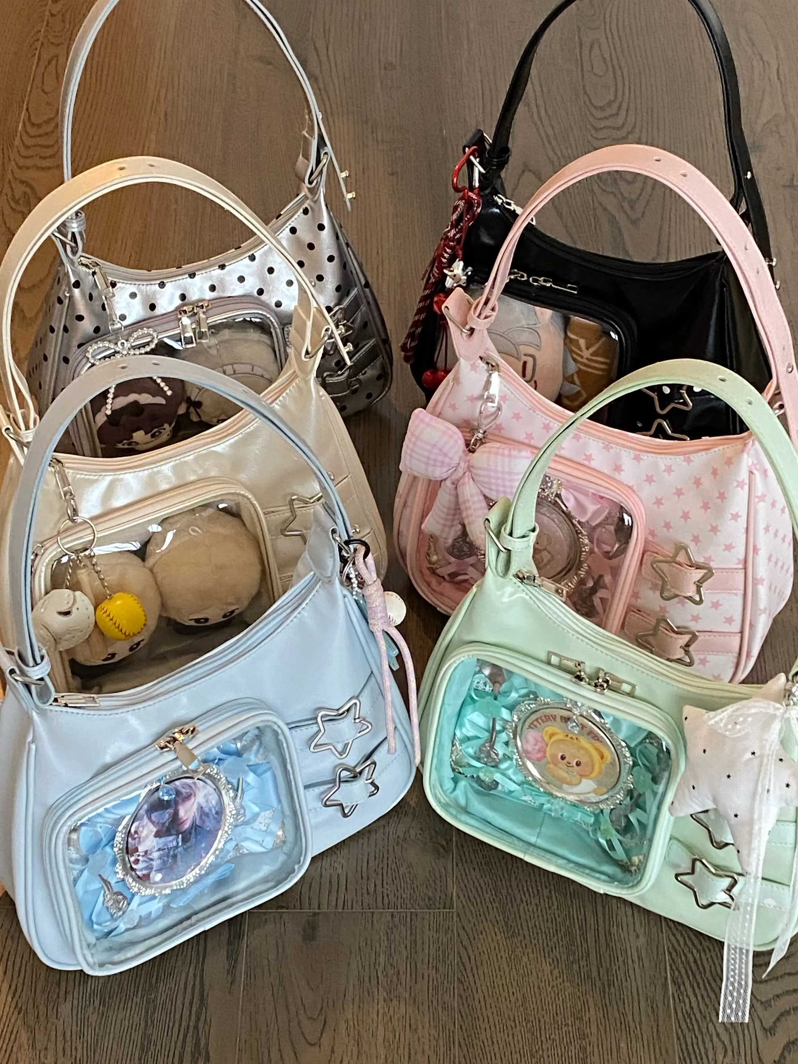 Kawaii Bags for Girl Color Matching Two-dimensional Small Single Shoulder Crossbody Bag Fashion Casual Women's Handbags