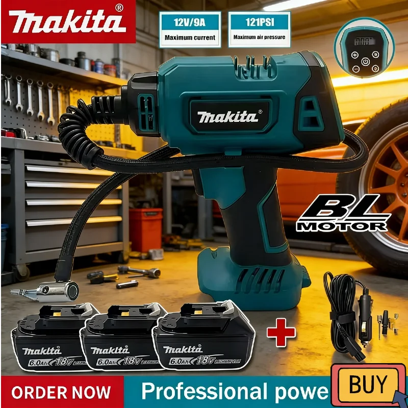 

Makita Power Tool Inflator Electric Air Pump Car mounted air compressor 18V Automatic Handheld Air Compressor
