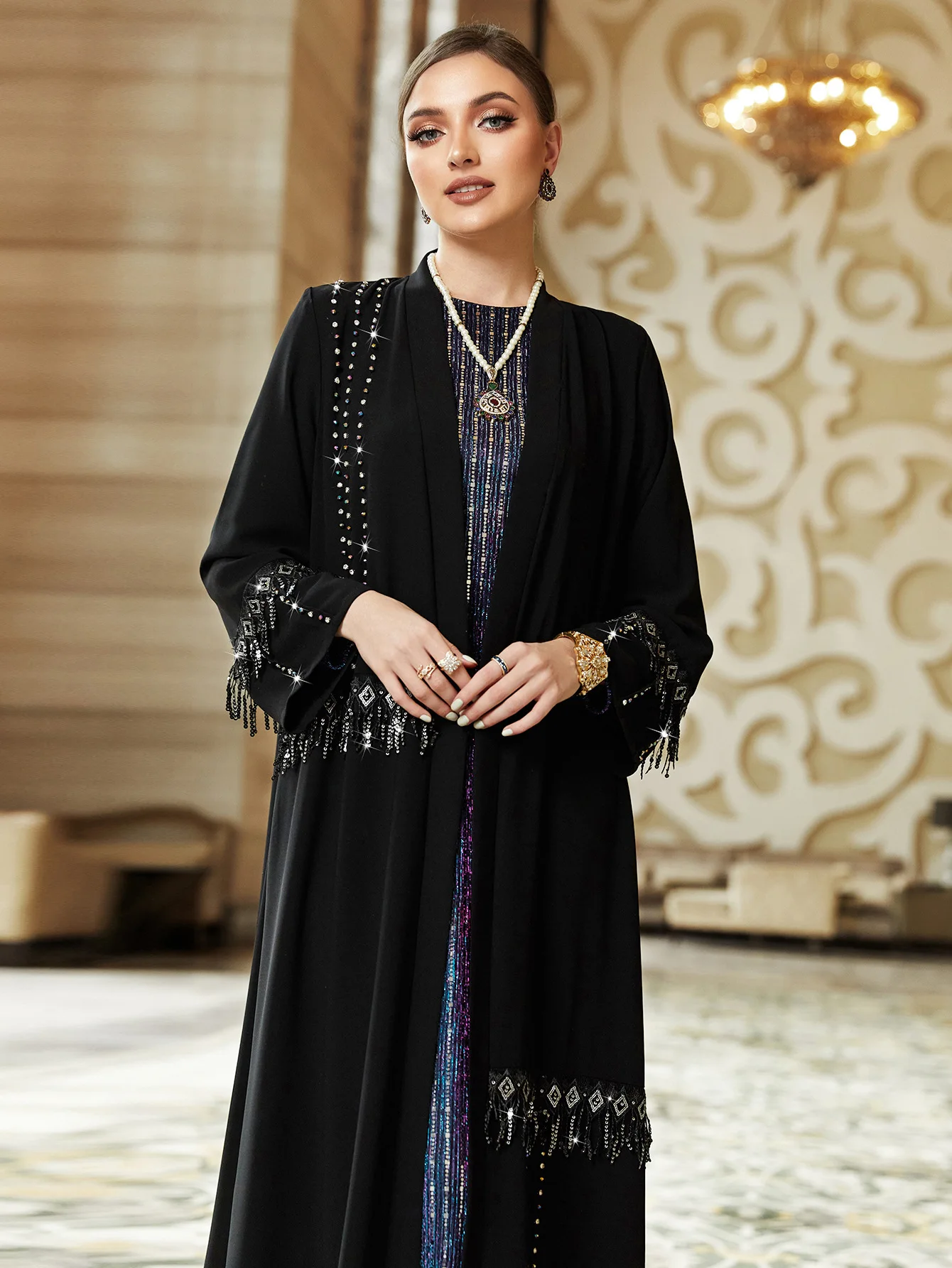 Elegant Simple Abaya for Women, Eid Mubarak, Dubai Muslim Cardigan, Turkey Islamic Clothing, Caftan, Arabic Female Modest Robe