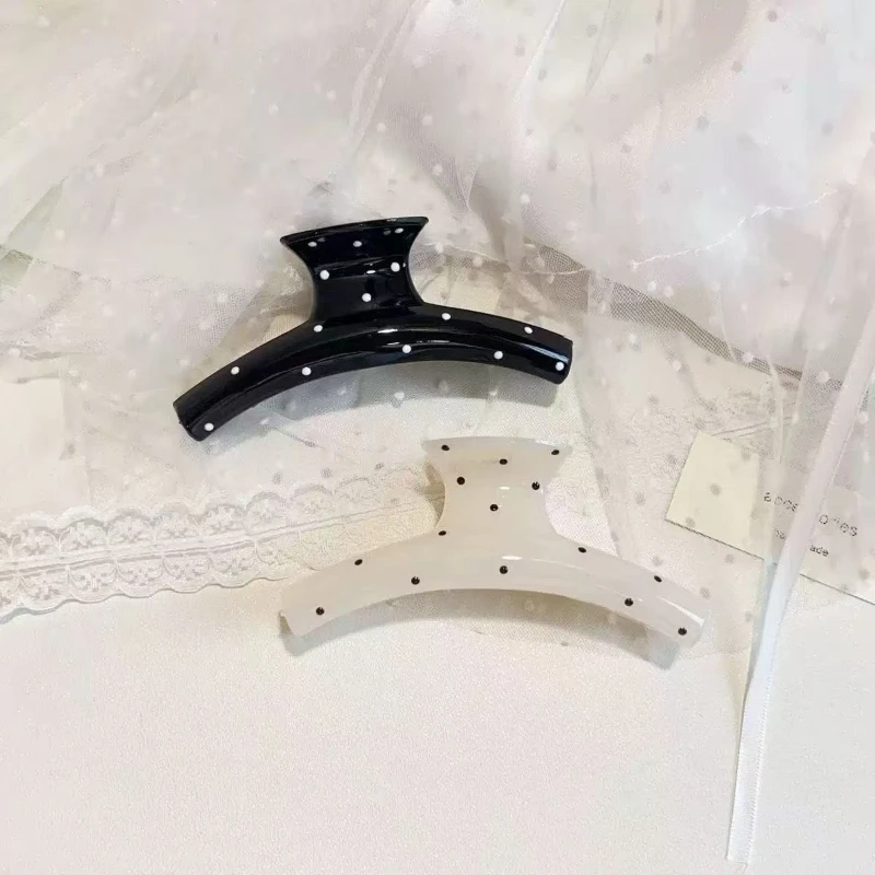 موضة Bowknot القوس مشبك شعر لطيف دبوس الشعر الاكريليك البولكا نقطة مشبك شعر الكورية نمط كبير القرش كليب مشبك شعر كبير فتاة