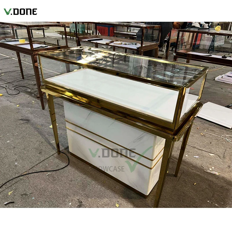 

Customized. stainless steel glass jewelry display counter glass showcase jewelry custom jewelry shop showcase