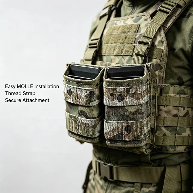 Tactical Magazine Pouch for  AR15 FAST 556 Double Mag Quick Pull Shoty Holder with Nylon Malice Clip for Hunting Belt Vest Gear