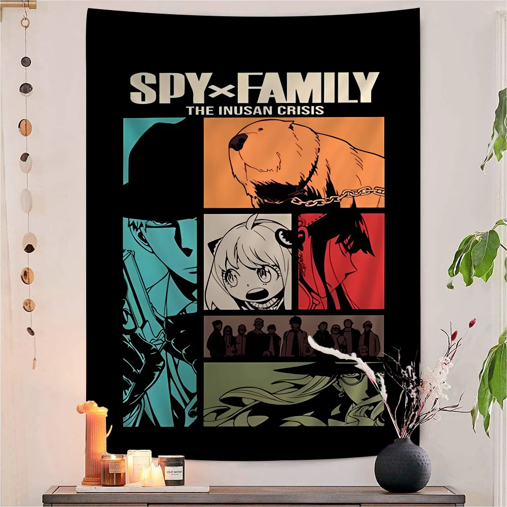 

Japanese Anime Spy X Family Colorful Tapestry Wall Hanging Hanging Tarot Hippie Wall Rugs Dorm Home Decor