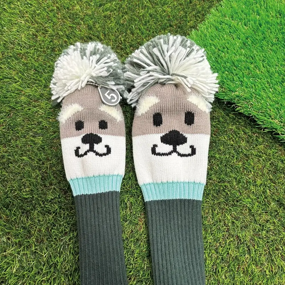 Schnauzer Designed Golf Club Headcover Protective Case Soft and Durable Wood Golf Covers Number Plate Kawaii