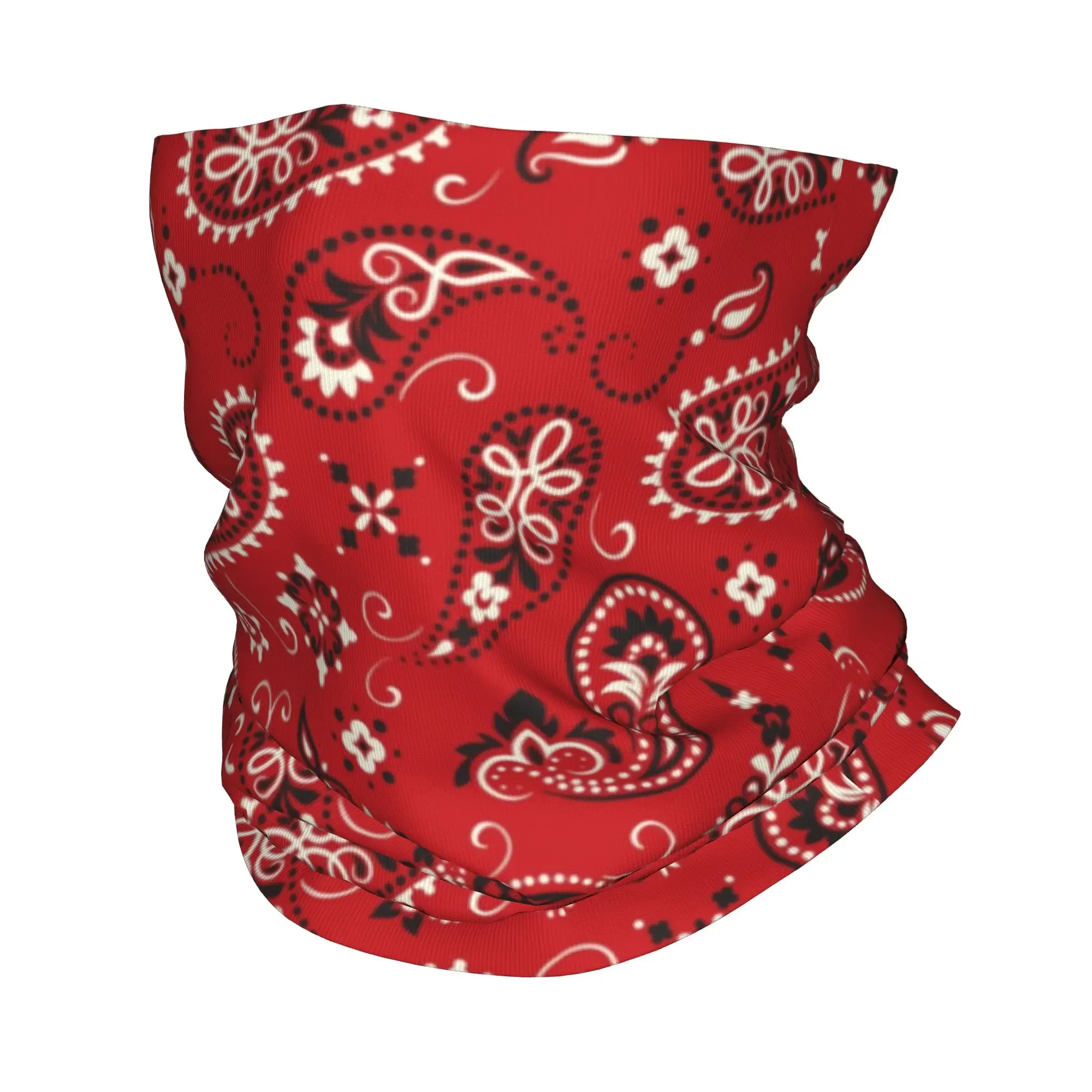 New Red Bandana Bandana Neck Gaiter UV Protection Face Scarf Cover Men Bandana Paisley Western Cowboy Outlaw Headwear Tube Balac