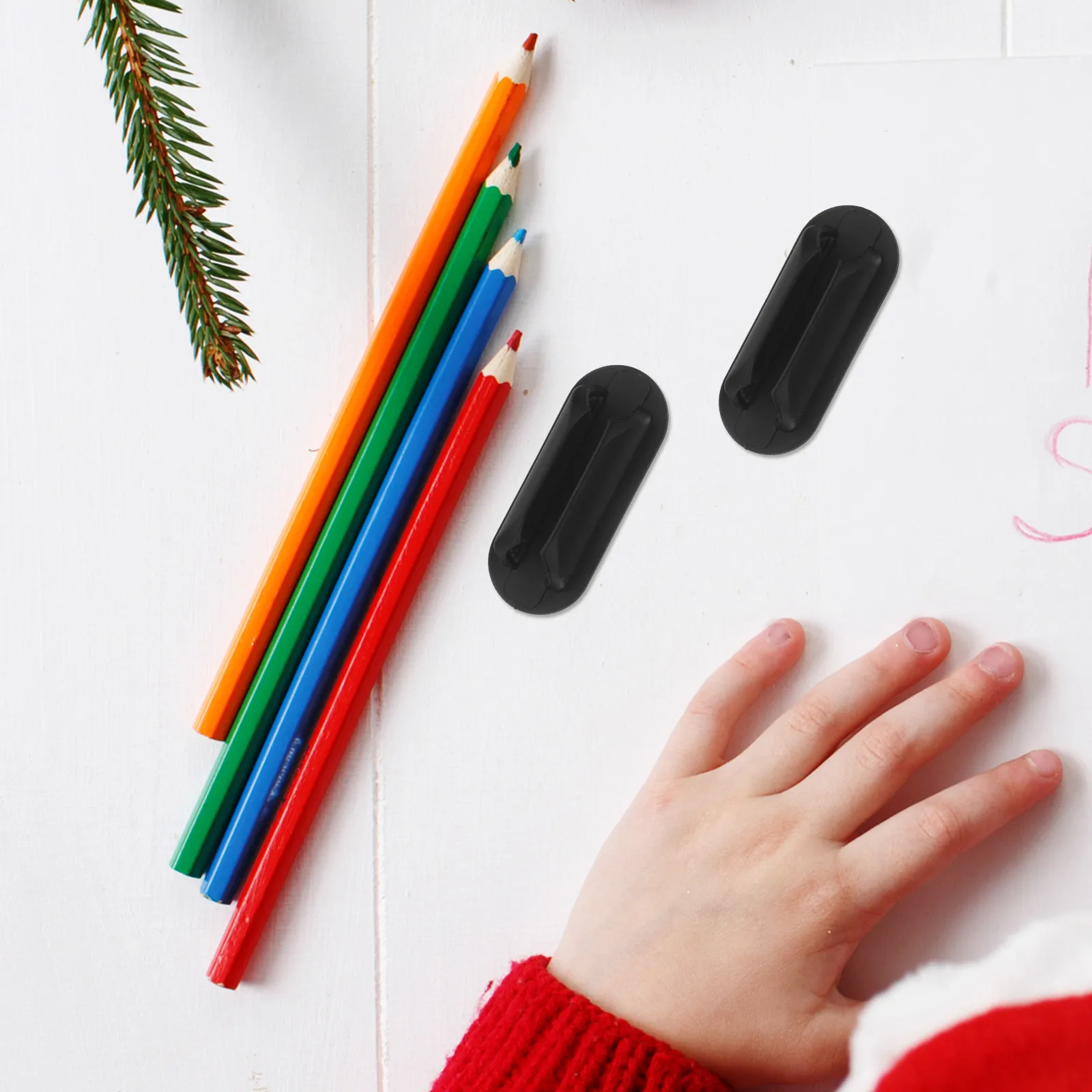 6Pcs Self-Adhesive Pen Holder Clip Compact Portable Desk Pencil Clip for Office School Stationery Whiteboard Refrigerator