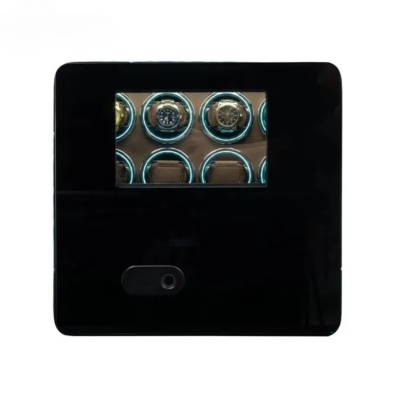 Homisafe   Quilted Leather 8 Slot Automatic Watch Winder Safe Box Steel Jewelry Storage for Home