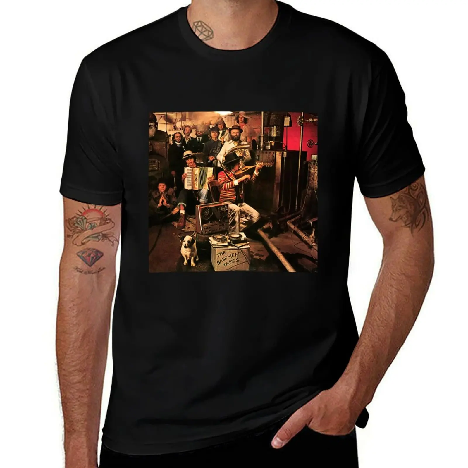 Bób D?lán The Basement Tapes Album Cover T-Shirt cotton t shirt pack T-Shirt