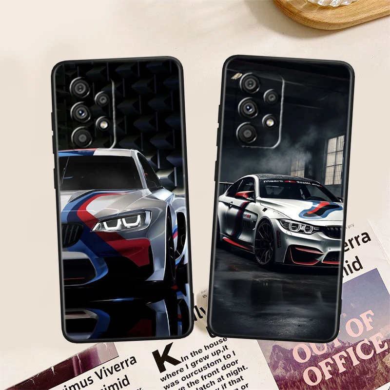 Sports Super Car For Samsung A73 A72 A55 A54 A53 A52S A34 A33 A32 A24 A23 A22 A14 A13 A03S TPU Black Phone Case