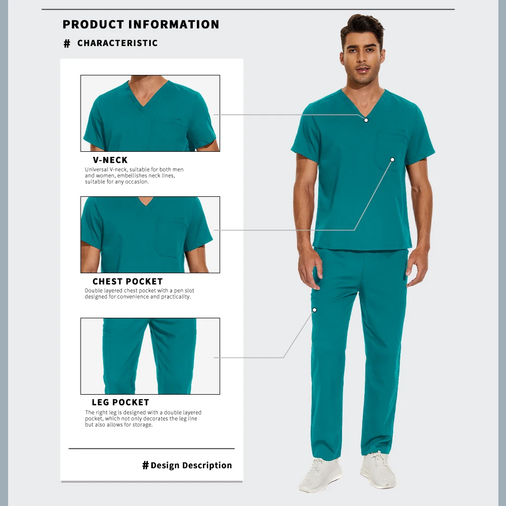 Nieuwe Medische Uniformen Vrouwen Ziekenhuis Arts Verpleegkundige Accessoires Scrubs Sets Tandheelkundige Kliniek Schoonheidssalon Spa Huisdier Werkkleding Lab Kleding