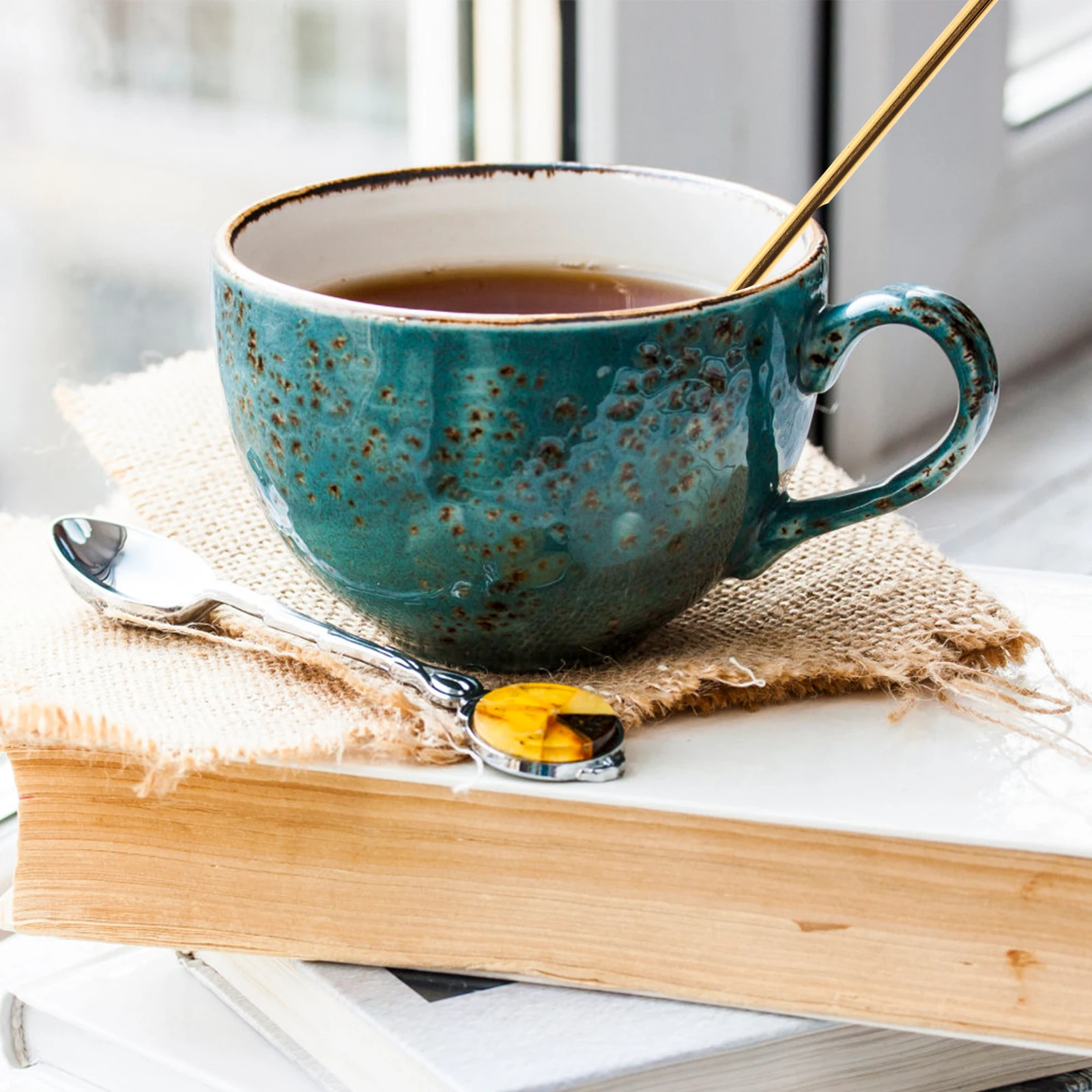 

8 pcs Stainless Steel Straw Spoons Creative Drinking Spoon For Dessert Coffee Tea Smoothie Mixing Scoop Home Tableware Party