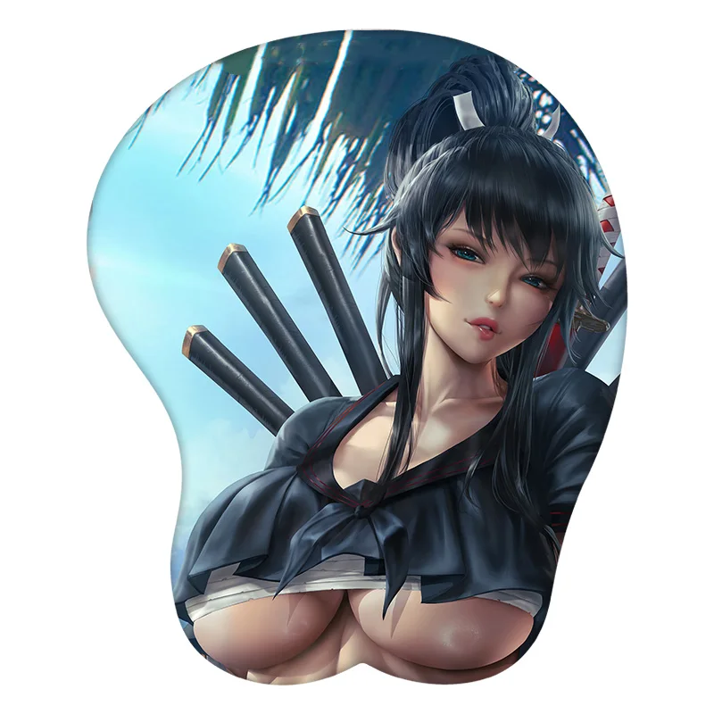 Homura Senran Kagura Anime 3D Mouse Pad Wrist Rest Silicone Sexy Creative Gaming Mousepad Mat