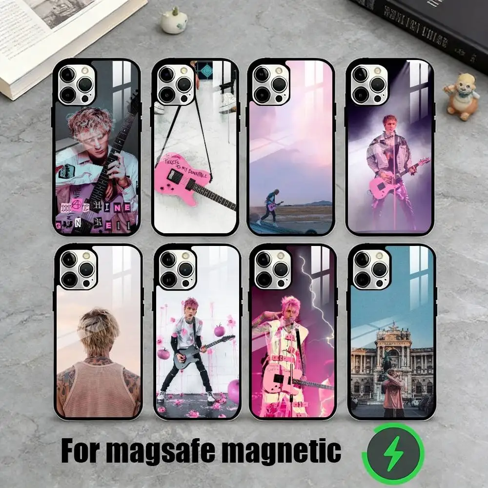 

MGK M-Machine-GUN K-Kelly Phone Case For iPhone17,16,15,14,13,12,11 Plus,Pro Magnetic with Magsafe Wireless Charging
