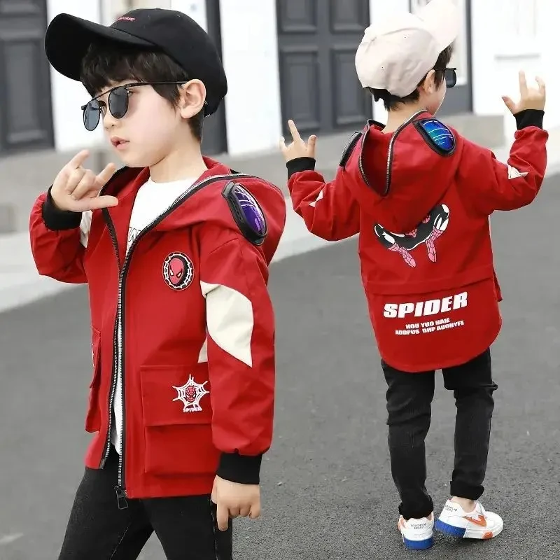 Kids Clothes Spiderman Jacket Spring Autumn Boys Cartoon Hoodie Jackets Children Zip Windbreak Coats fashion Sports Tops Clothes