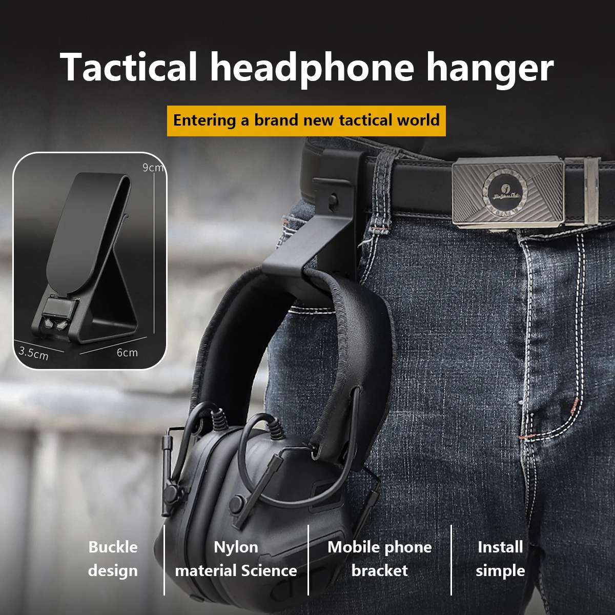 Tactical Headset Hang Buckle Hook Molle Quick Release Clip  Hearing Protector Girdle Waist Hunting Shooting Accessories