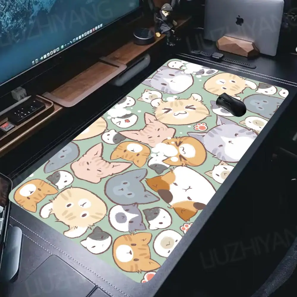 

Playful Cartoon Kitten Mouse Pad Extra Large Computer Office Gaming Desk Mat XXL Non-Slip Rubber Gaming Keyboard & Mouse Pad