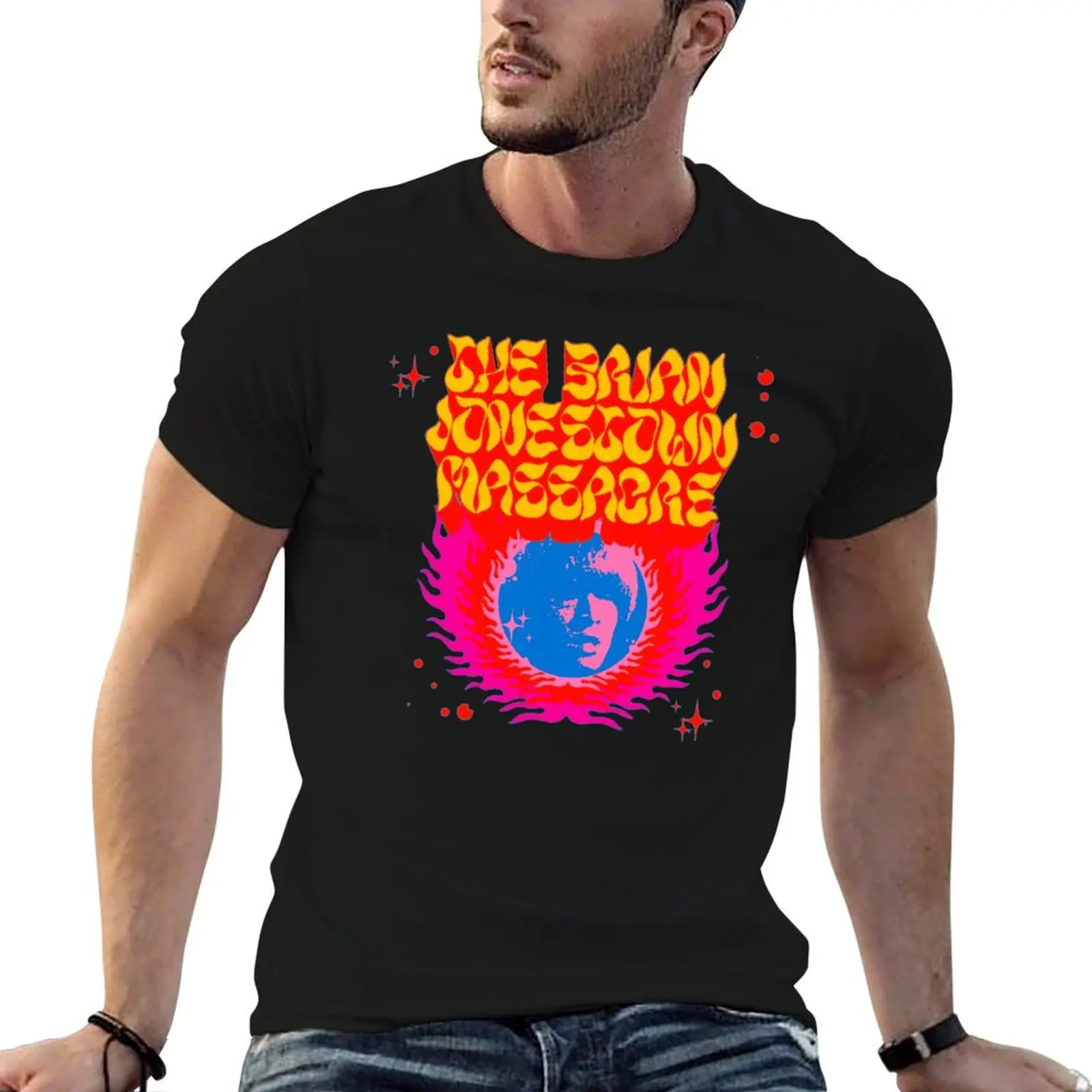The Brian Jonestown T-Shirt tees summer tops quick drying cute clothes black t-shirts for men