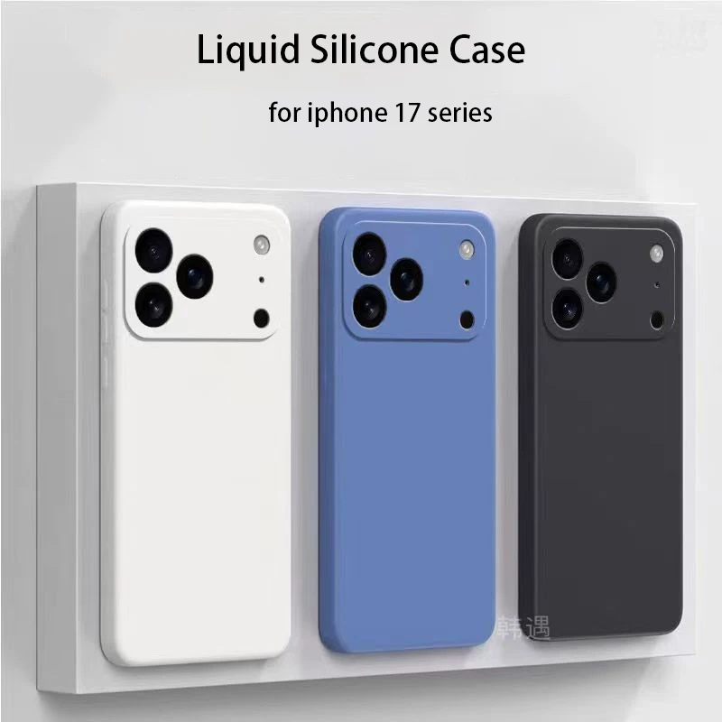 TPU stoßfeste Abdeckung für iPhone 17 16 Pro Max für iPhone 17Air 16 15 14 Pro Hülle Flüssigsilikon Original TPU Protect Case 13Pro