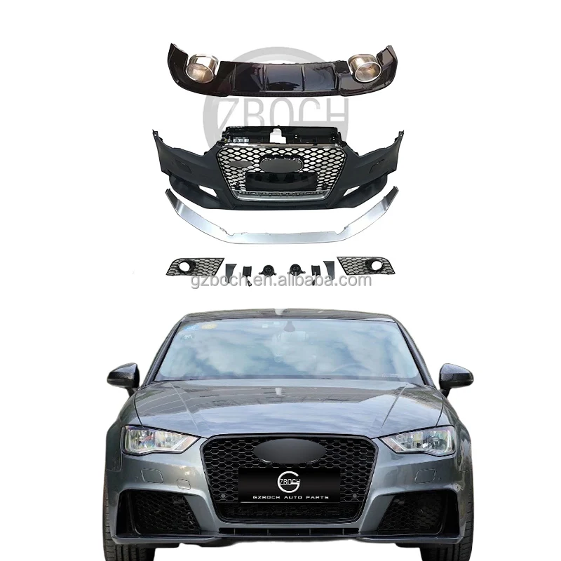 High quality Front car bumper for Audis 2013-2016 A3 upgrade RS3 body kit Car Grill Front bumper diffuser