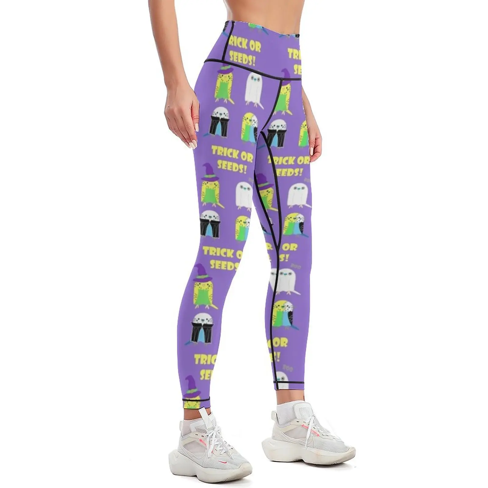 Trick or Seeds, Halloween Budgies Trick or Treat Leggings Clothing fitness gym's clothing active wear Womens Leggings