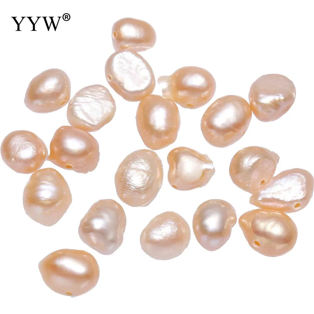 10pcs Keshi Cultured Baroque Freshwater 100% Natural Orange Pearl Beads For Making Diy Jewelry Bracelet Necklace 5-6mm Wholesale