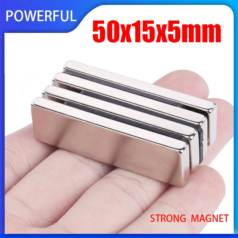 1/2/3/5/10PCS 50x15x5mm Block NdFeB Neodymium Magnet 50mm x 15mm x 5mm N35 Super Powerful imanes Permanent Magnetic 50*15*5mm