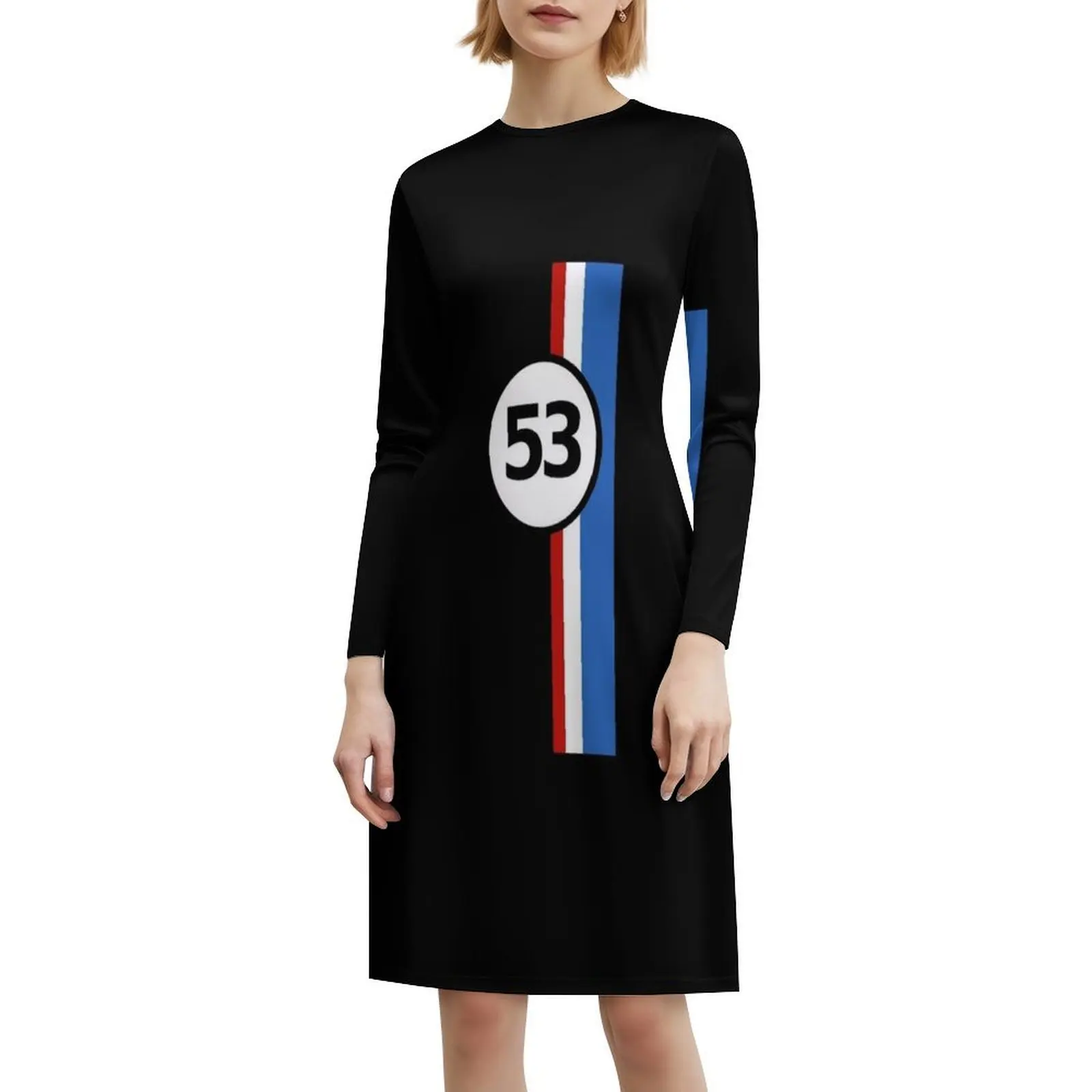 فستان قصير على طراز Herbie 53 Preppy للنساء على شكل حرف a فضفاض مناسب فستان يوم غير رسمي Herbie 53 فستان نسائي