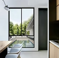 Sixinalu Sliding Window Tilting Inside Window Aluminium Alloy Double Tempered Glass Anti-Theft Smoothly for House Villa Hotel