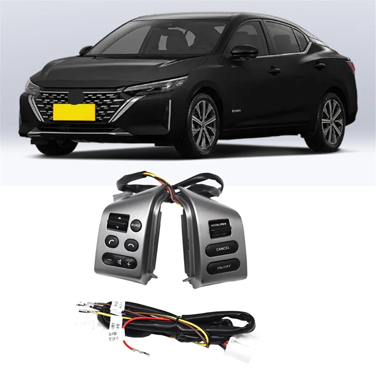 Car Speed Cruise Control Switch for Nissan Sylphy 2008-2019 Steering Wheel Button with Wiring Harness