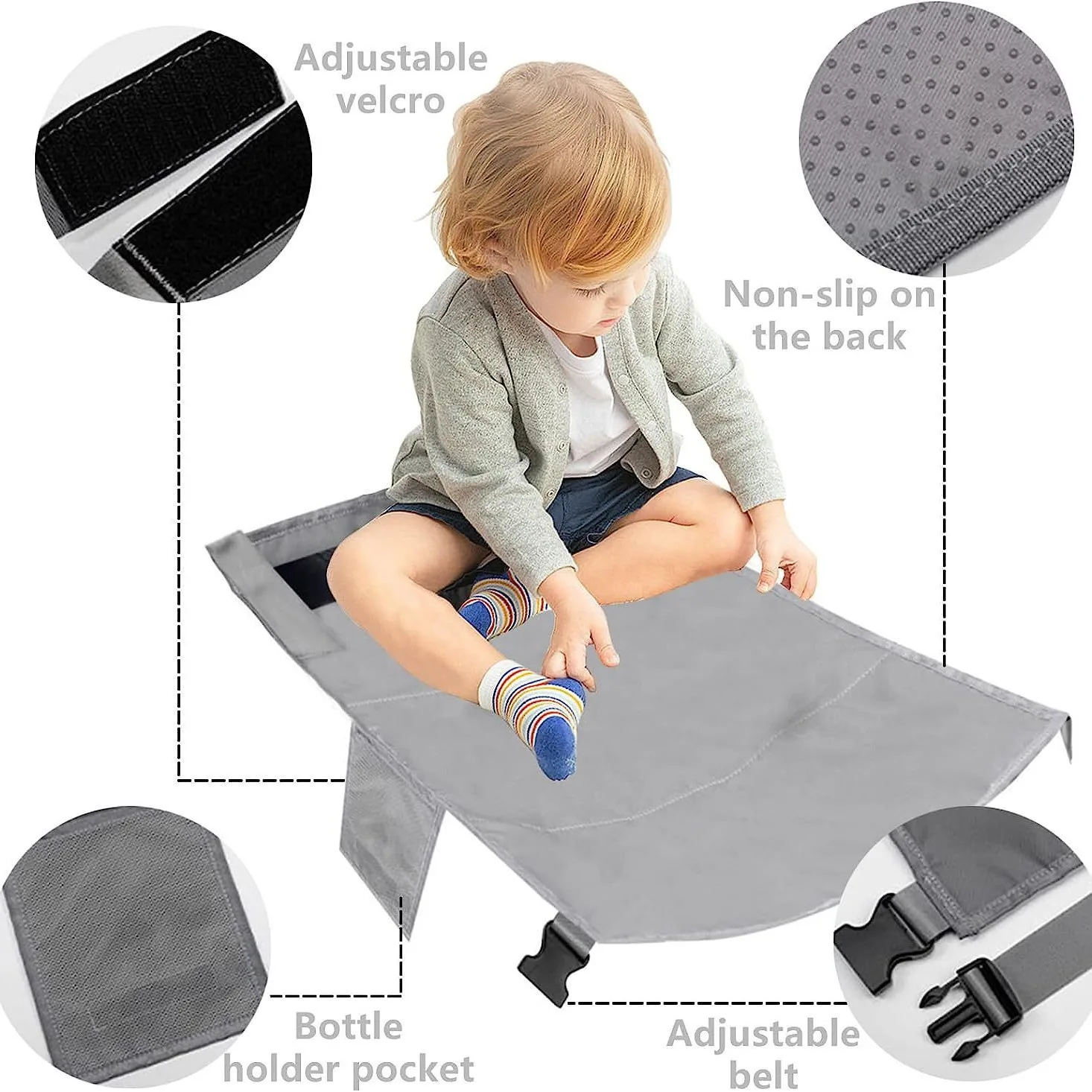 Portable Kids Airplane Seat Extender Toddler Travel Bed Travel Seat Inflatable Airplane Foot Rest