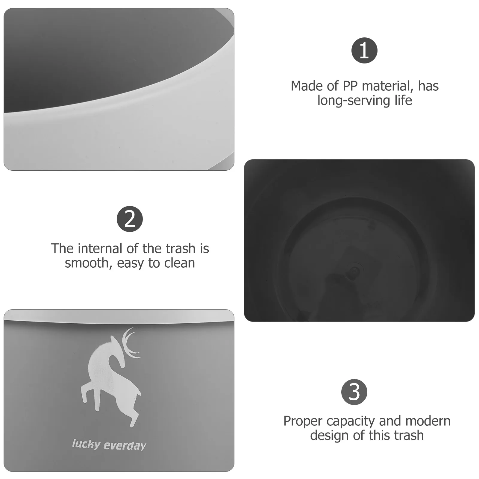 

Nordic Style Garbage Tube Modern Design Trash Can Bedroom Household Practical Bathroom Small Bin Pp for