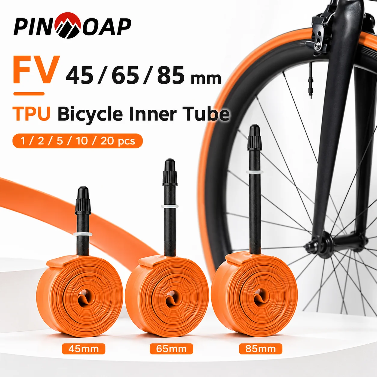 

PINMOAP 1/2/5/10/20PCS Road Bicycle Inner Tube 700x18-32c Ultra Light TPU Explosion-Proof Wear-Resistant Inner Tube Replacement