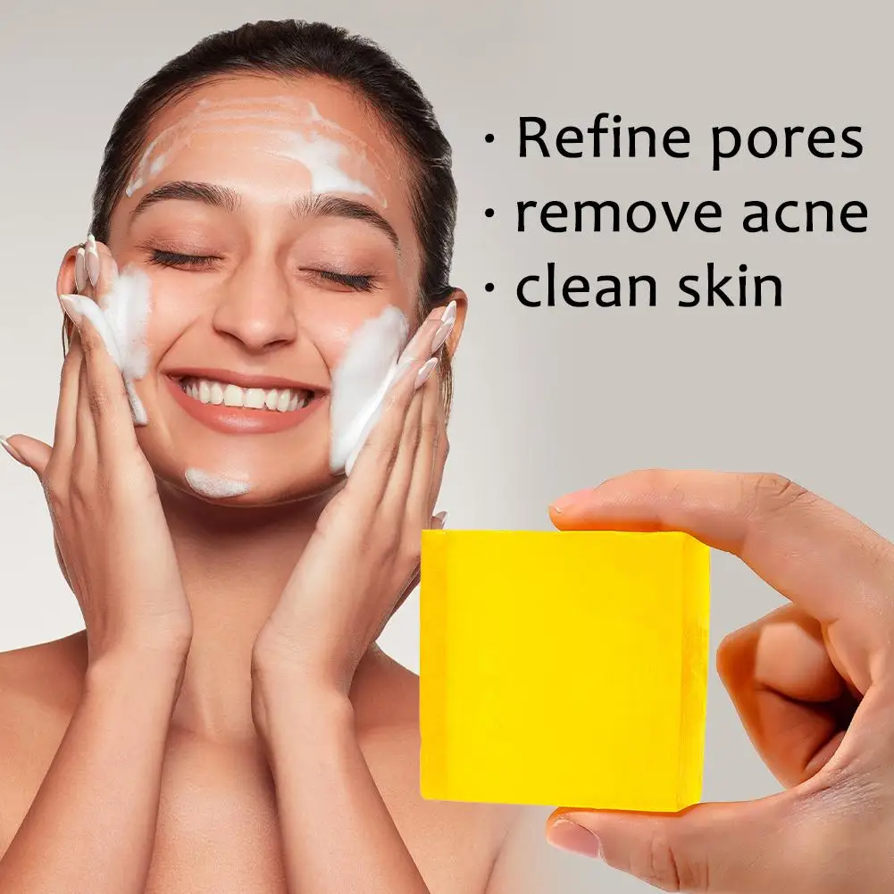 Hand Made Turmeric Soap Body Cleaning Natural Turmeric Deeply Clean Skin Refine Pores, Remove Acne Tender Skin Care Beauty