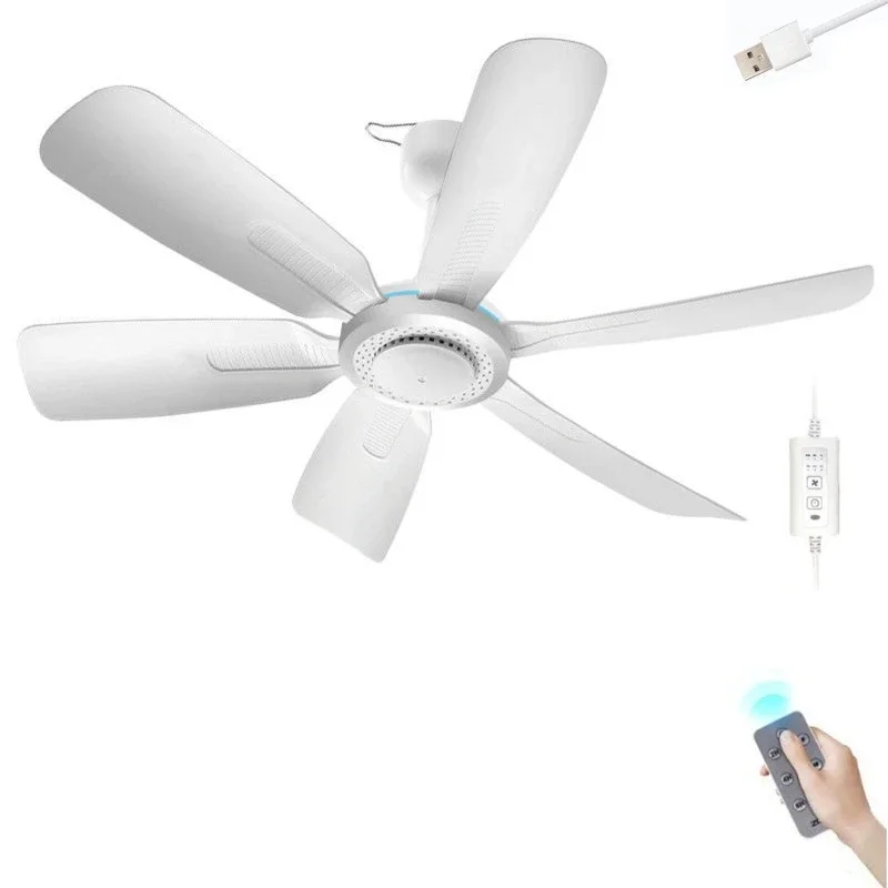 Remote Control Timing 5W/10W Ceiling Fan Air Cooler 3 Speed USB Fan for Bed Camping