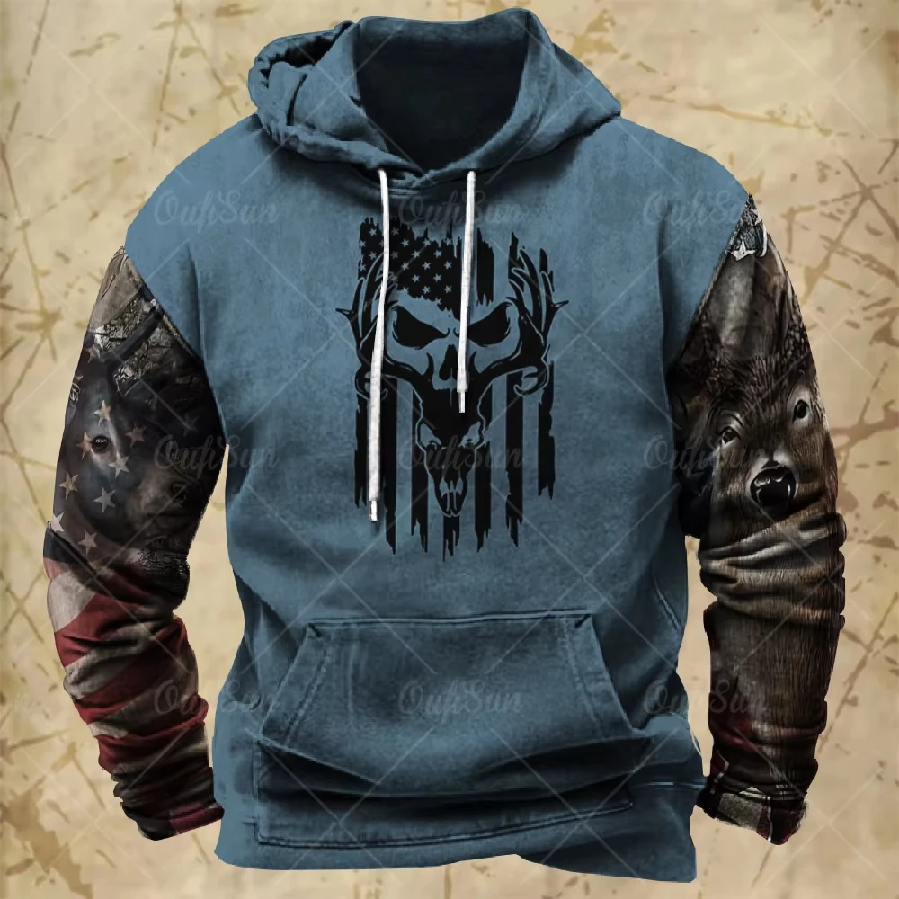 Herfst en winter herenkleding 3D-geprinte heren originele stijl hoodie man losse casual mode oversized retro straat hoodie