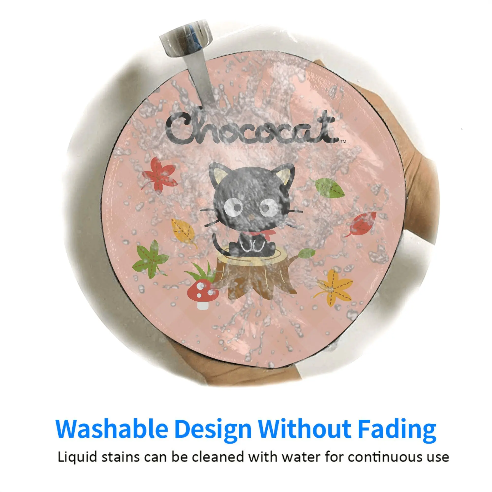Chococat Ronde Mini Muismat Tapijt Antislipmat Desktop 8in Game Computer Mat Gaming Rubberen Muismat