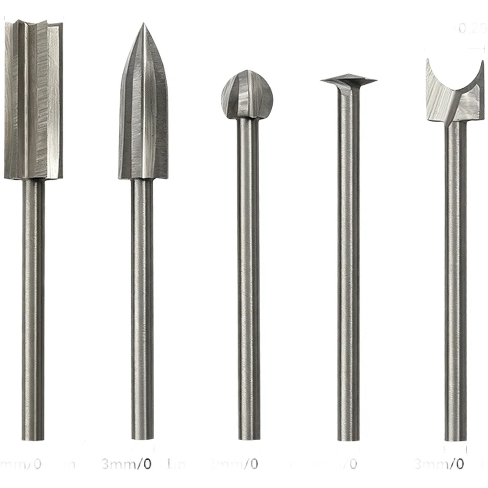 5PCS High Performance Steel Rotary Burr Set Wood Carving Tools For Electric Grinder Engraving Trimming Polishing Accessories