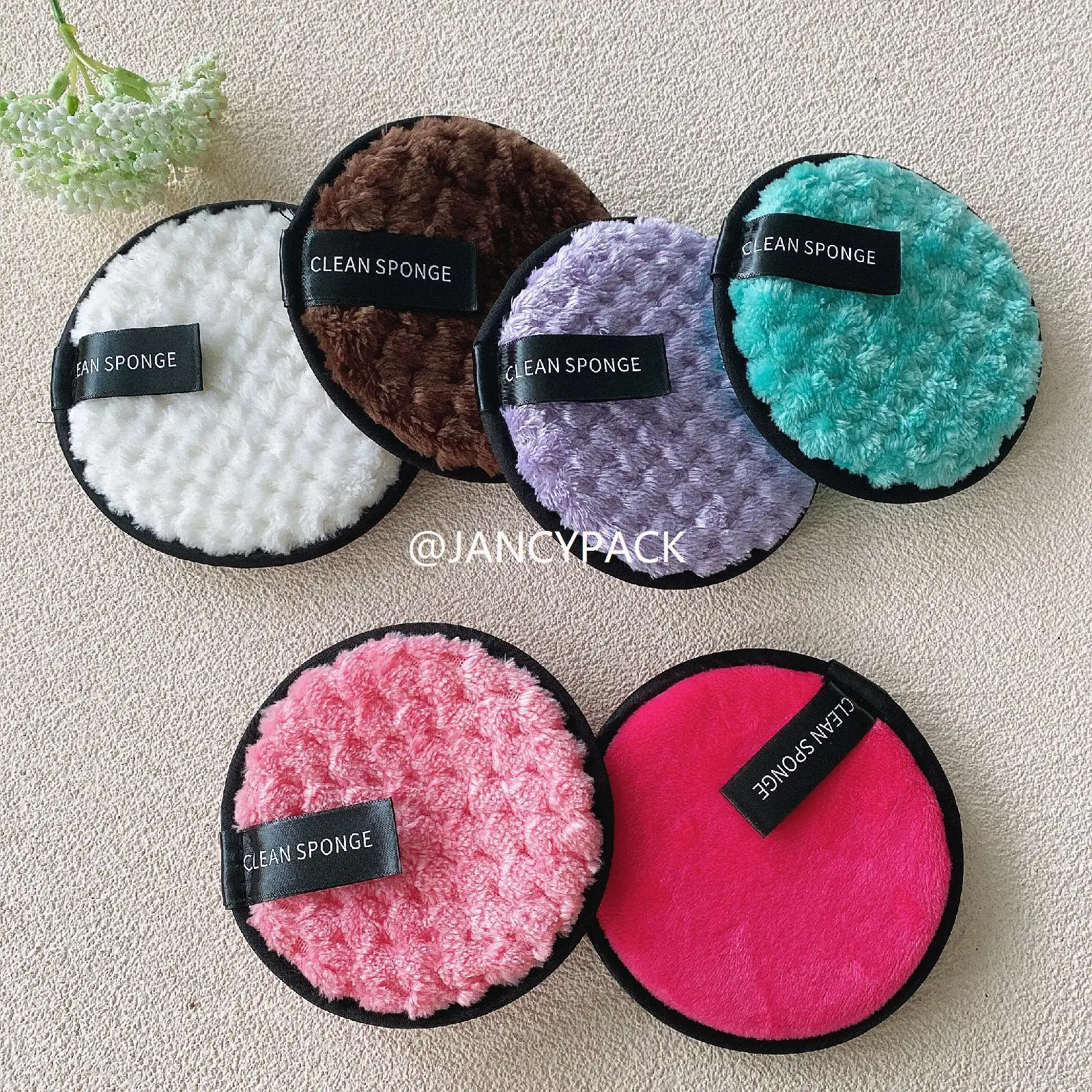 10 szt. Zmywalnych płatków do demakijażu, płatki do ciała i twarzy wielokrotnego użytku, kolorowe płatki z mikrofibry do usuwania makijażu, gąbeczki.