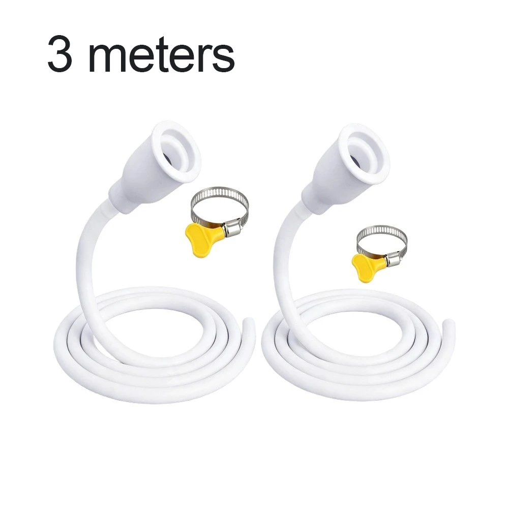 Flexible Silicone Faucet Hose Adapter Kit 1m 2m White Anti Water Transfer Tube With Connector And Clamps For Sink Bucket Tank