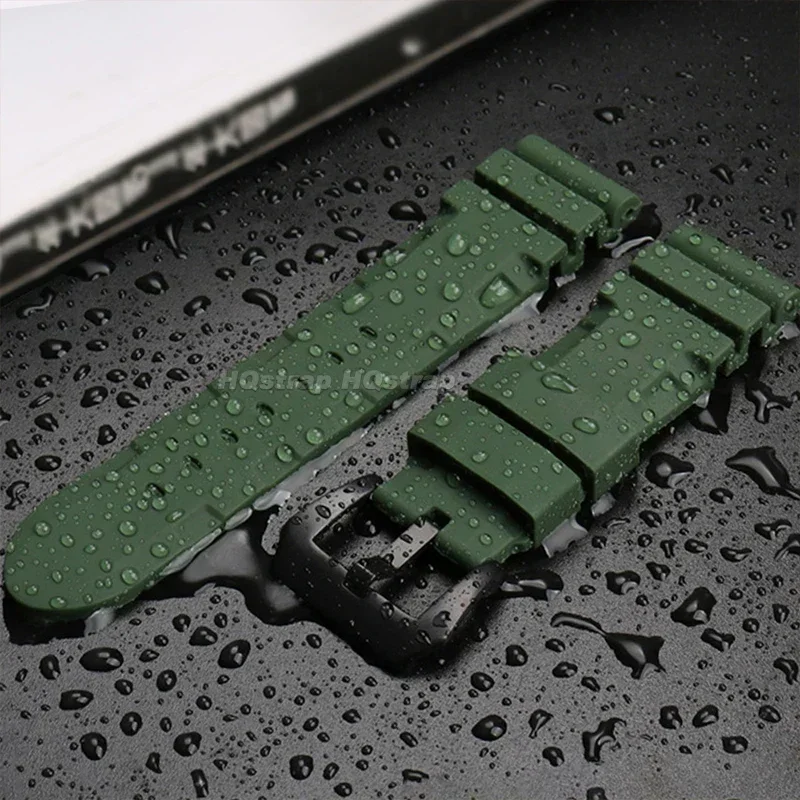 Silicone Strap 22mm 24mm 26mm Soft Rubber Waterproof Watchband for Panerai SUBMERSIBLE PAM441 359 Pa111 Bracelet Sport Wristband