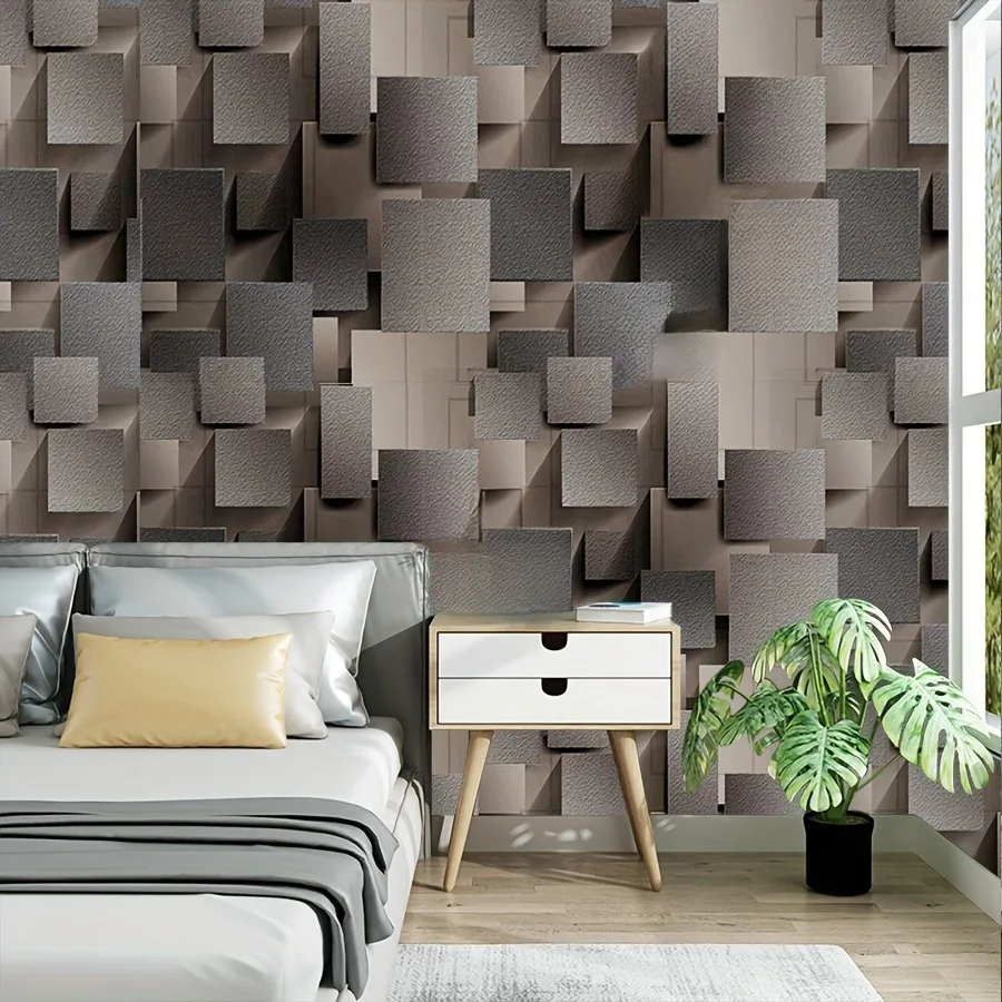 3D Gray Three-dimensional Self-adhesive Wallpaper for Home Decoration, Building Materials, TV Background Wall, PVC Wall Stickers